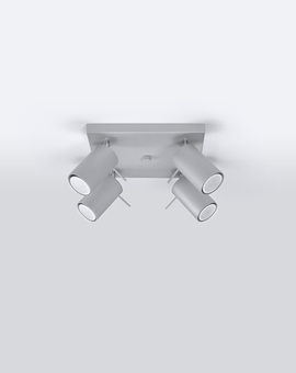 Plafond RING 4 Gris + 4x Bombilla LED GU-10 4000K Fría 7W 630lm