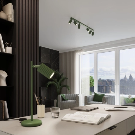 Lámpara de mesa KARBON verde oliva