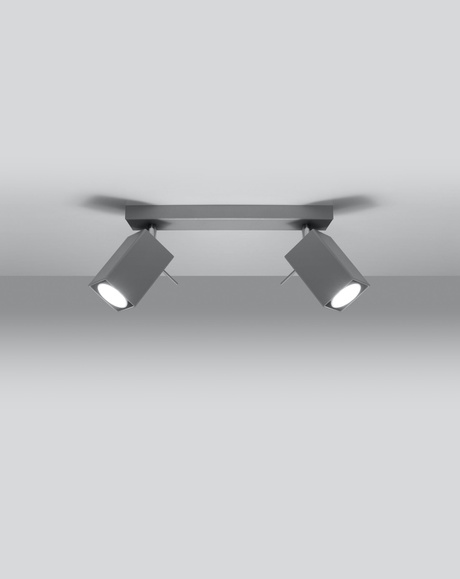 Plafond MERIDA 2 gris + 2x bombilla LED GU-10 3000K Cálida 7W 620lm