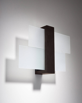 Lámpara de pared FENIKS 1 wengué + 1x bombilla LED E27 4000K Fría 7,5W 650lm