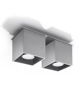 Plafond QUAD 2 gris + 2x bombilla LED GU-10 4000K Fría 7W 630lm
