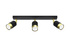 Plafond NERO 3 negro/oro + 3x bombilla LED GU-10 4000K Fría 7W 630lm