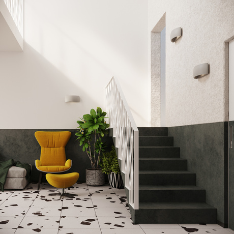 PONTIUS aplique de cerámica gris + 1x bombilla LED G9 3000K Warm 4.5W 510lm