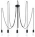 Lámpara colgante EDISON 5 negra + 5x bombilla LED E27 4000K Fría 7,5W 650lm
