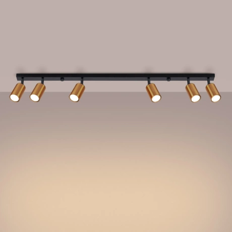 Lámpara de techo WINX 6L negro/cobre