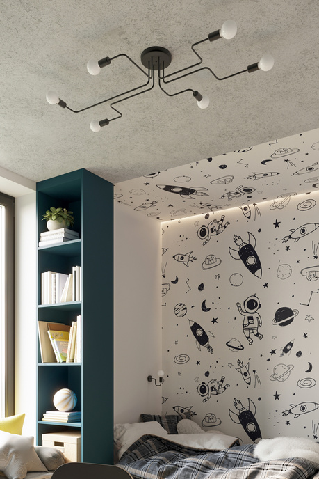 Aplique VECTOR negro + 1X bombilla LED E27 3000K 7W 760lm