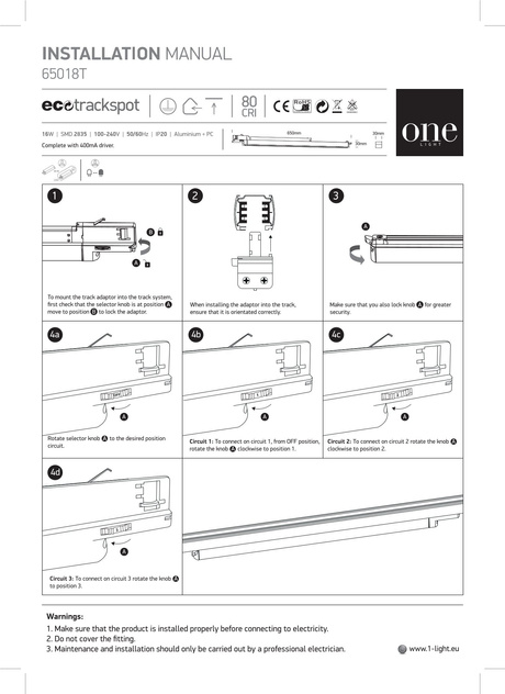 LUMO negro LED 3000K 16W 1600lm