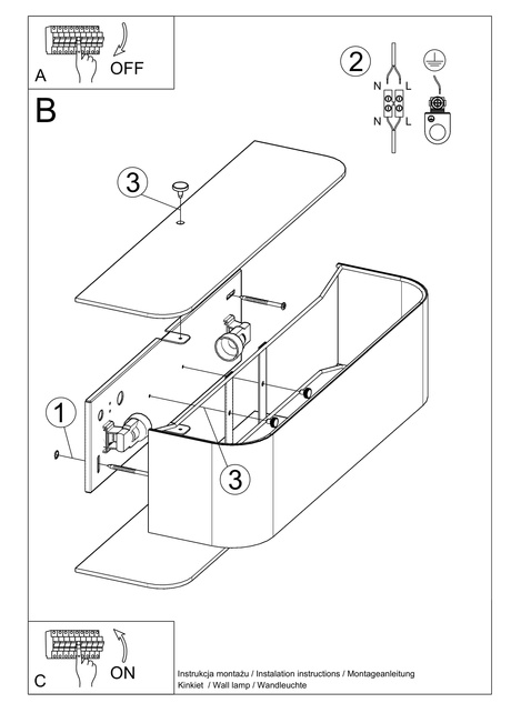 Aplique LOKKO negro + 2x bombilla LED E27 3000K Cálida 7,5W 620lm