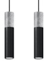 BORGIO 2 lámpara colgante negro + 2x GU-10 3000K Cálido 7W Bombilla LED 620lm