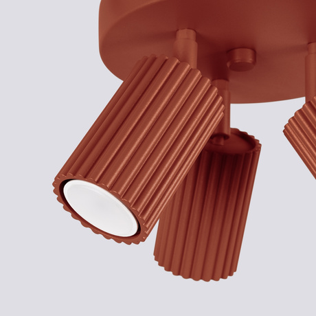 Lámpara de techo KARBON 3P rojo ocre