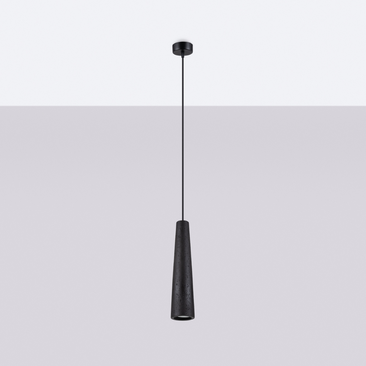 ELECTRA Lámpara colgante hormigón negro + 1x bombilla LED GU-10 3000K Cálido 7W 510lm