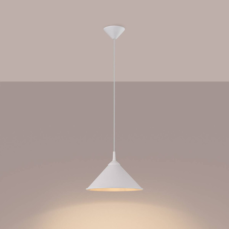 Lámpara colgante ZUMA blanca + 1x bombilla LED E27 4000K Frío 7,5W 690lm