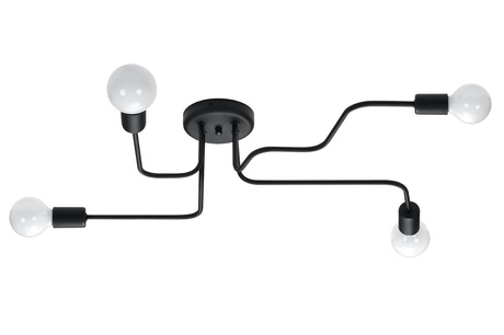 Lámpara VECTOR 4 negra + 4x bombilla LED E27 4000K Fría 7,5W 650lm