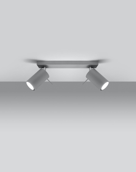 Plafond RING 2 gris + 2x bombilla LED GU-10 4000K Fría 7W 630lm