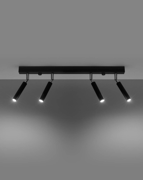 Plafond EYETECH 4 negro + 4x bombilla LED G9 3000K Cálido 4.5W 510lm