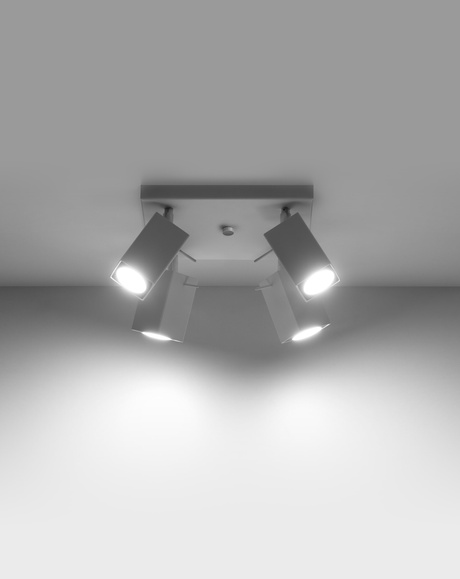 Plafond MERIDA 4 blanco +4x Bombilla LED GU-10 3000K Cálida 7W 620lm