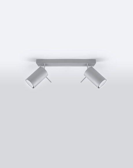 Plafond RING 2 gris + 2x bombilla LED GU-10 4000K Fría 7W 630lm