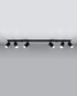 Plafond RING 6L negro + 6x Bombilla LED GU-10 4000K Fría 7W 630lm