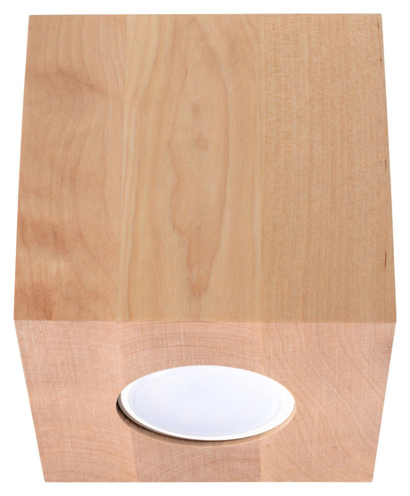 Plafond QUAD madera natural + 1x bombilla LED GU-10 3000K Cálida 7W 620lm
