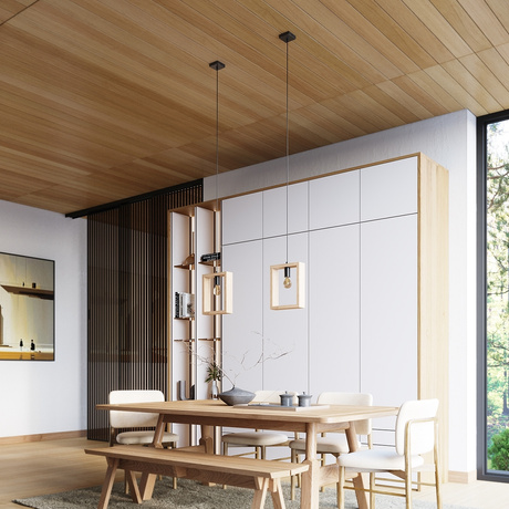 Lámpara colgante ARIES madera natural + 1x bombilla LED E27 3000K 7W 760lm