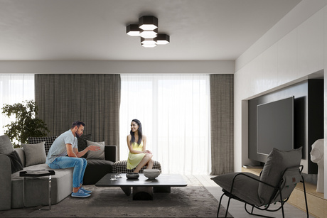 Plafond SUNDE 11 negro + 2x bombilla LED E27 4000K Fría 7,5W 650lm