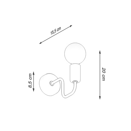 Aplique VECTOR negro 1x bombilla LED E27 3000K Cálida 7,5W 620lm
