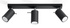 Plafond RING 3L negro +3x Bombilla LED GU-10 3000K Cálida 7W 620lm