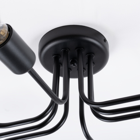 Lámpara de araña VECTOR 8 negra + 8X bombilla LED E27 3000K 7W 760lm