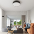 Plafond SKALA 80 negro + 6x bombilla LED E27 3000K Cálida 7,5W 620lm