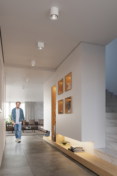 SEIDA cerámica plafond blanco + 1x bombilla LED GU-10 3000K Cálido 7W 620lm