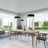 Plafond SKALA 60 negro + 5x bombilla LED E27 4000K Fría 7,5W 650lm