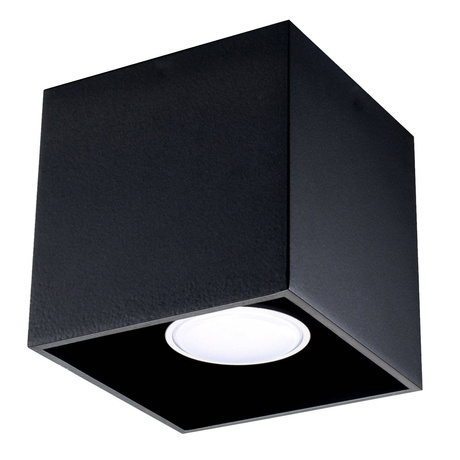 Plafond QUAD 1 negro + 1x bombilla LED GU-10 4000K Fría 7W 630lm