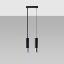 Lámpara colgante LOOPEZ 2 negro/cromo