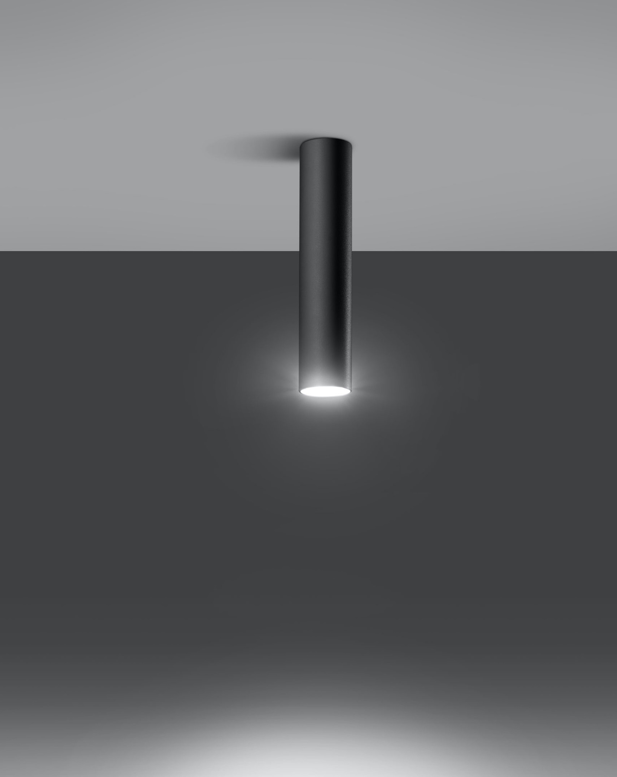 Plafond LAGOS 30 negro + 1x bombilla LED GU-10 3000K Cálida 7W 620lm