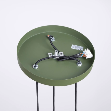 Lámpara colgante HALO 3P verde oliva