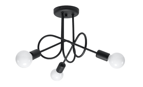 Lámpara SUPEŁ 3 negra + 3x bombilla LED E27 3000K Cálida 7,5W 620lm