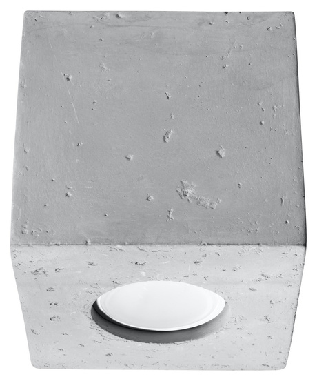 Plafond QUAD hormigón + 1x bombilla LED GU-10 3000K Cálida 7W 620lm