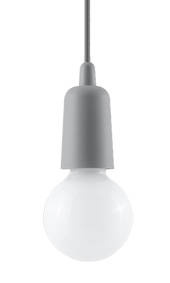 DIEGO 1 lámpara colgante gris + 1x bombilla LED E27 3000K Cálida 7,5W 620lm