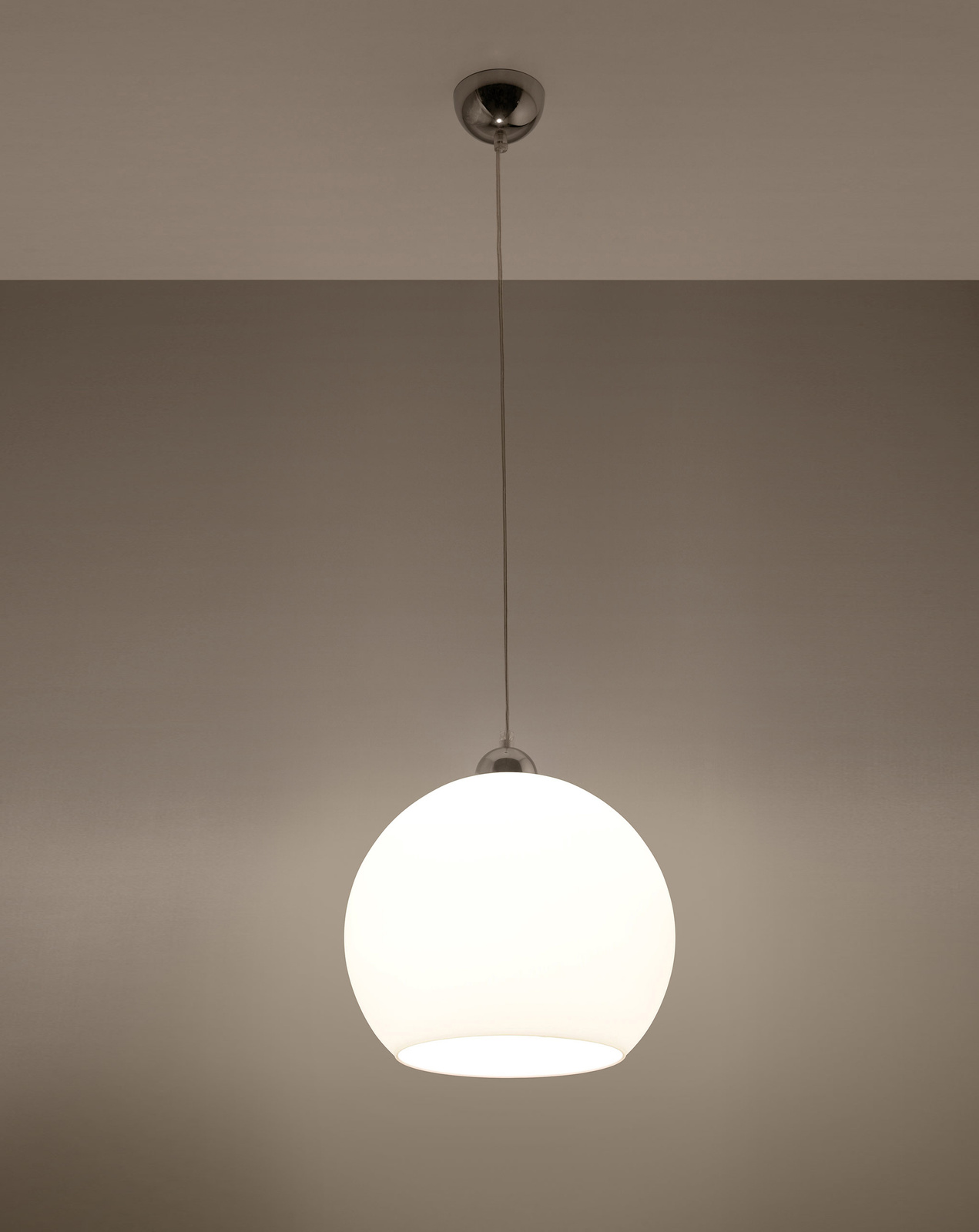 Lámpara colgante BALL blanca + 1x bombilla LED E27 3000K Cálida 7,5W 620lm