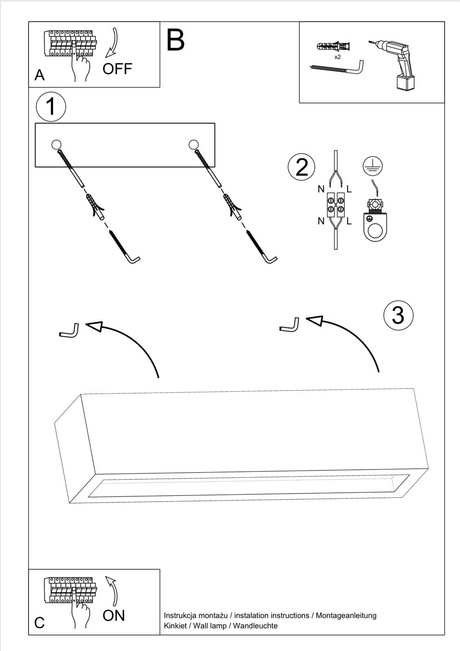 Aplique VEGA 50 hormigón + 1x bombilla LED E27 3000K Cálida 7,5W 620lm