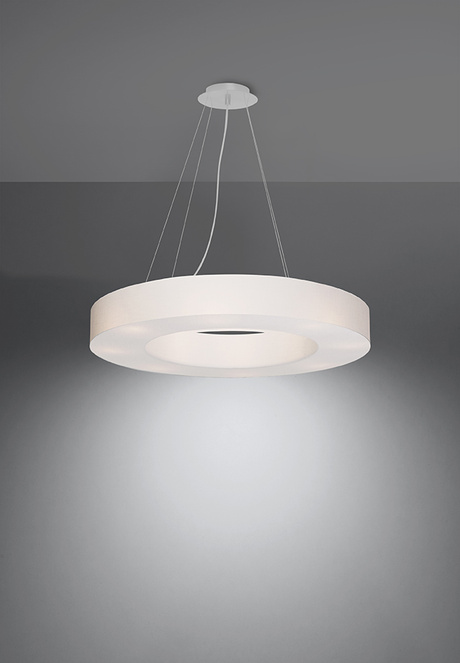 Lámpara SATURNO SLIM 70 blanca + 6 bombillas LED E27 4000K Fría 7,5W 650lm