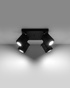 Plafond MERIDA 4 negro + 4x bombilla LED GU-10 4000K Fría 7W 630lm