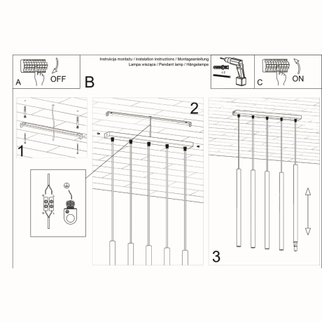 Lámpara colgante PASTELO 5 blanco