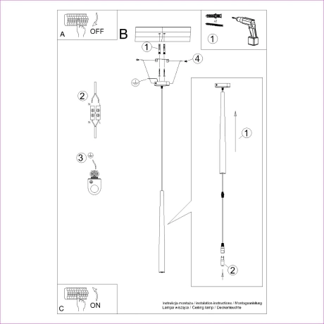 Lámpara pedant BLISS 1 negro