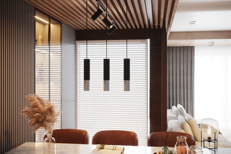 Plafond LOOPEZ negro/cromo + 1x bombilla LED GU-10 4000K Fría 7W 630lm