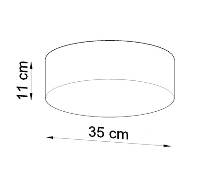 Plafón de techo ARENA 35 GRIS + 2x bombilla LED E27 3000K Cálida 7,5W 620lm