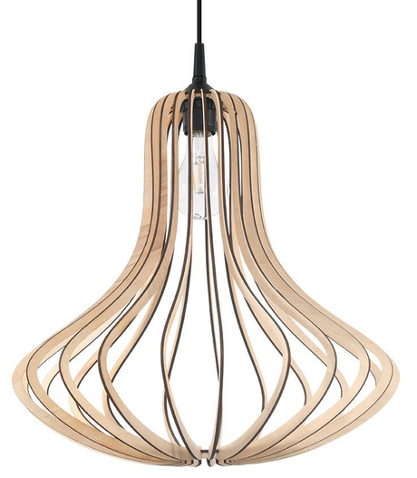 Lámpara colgante ELZA madera natural + 1x bombilla LED E27 4000K Fría 7,5W 650lm