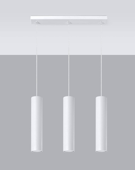 Lámpara LED colgante LAGOS 3 blanca + 3x bombilla LED GU-10 3000K Cálida 7W 620lm