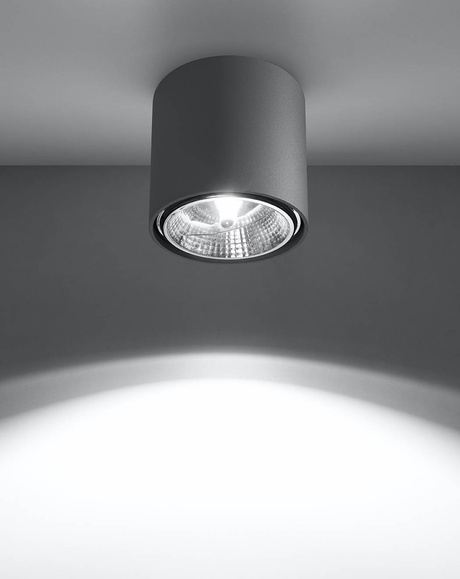 Plafond TIUBE gris + 1x bombilla LED GU10 AR111 4000K FRÍO 10W 850lm