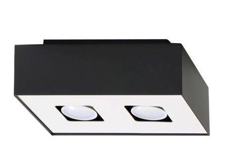 Plafond MONO 2 negro + 2x bombilla LED GU-10 4000K Fría 7W 630lm